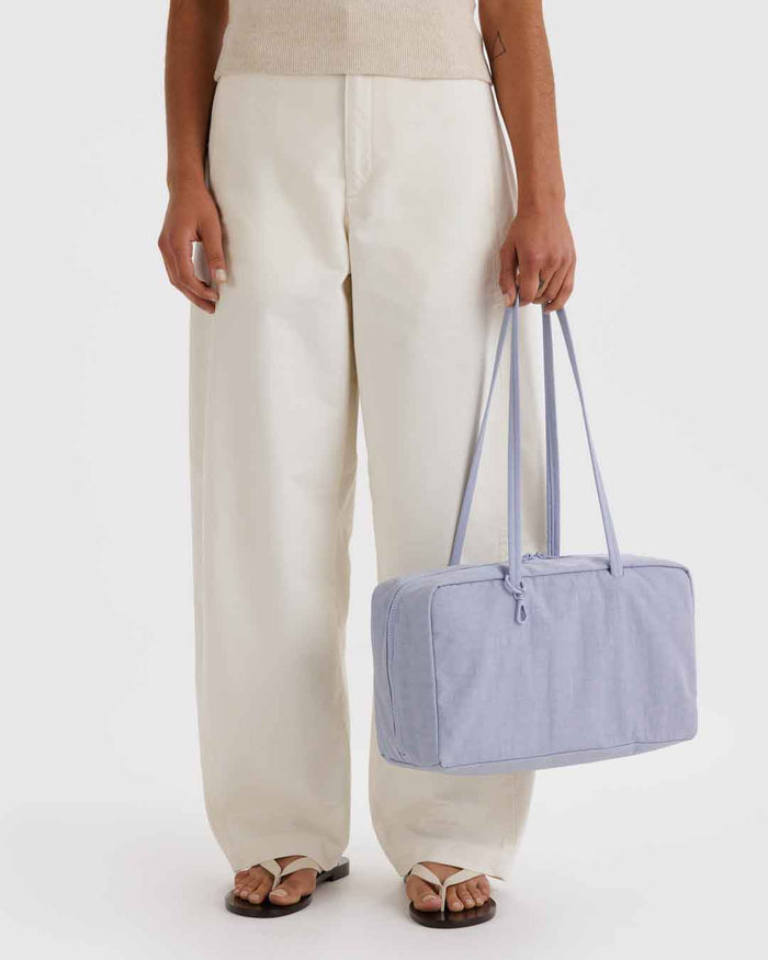 Mist Medium Nylon Bowler Bag | BAGGU | Medium Nylon Bowler Bag