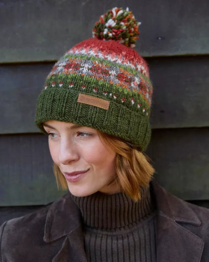 Moss Iona Roll Back Bobble Beanie Pachamama