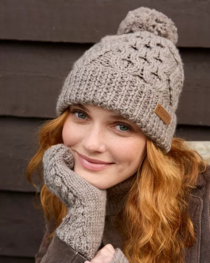 Mushroom Enniskerry Merino Bobble Beanie Pachamama