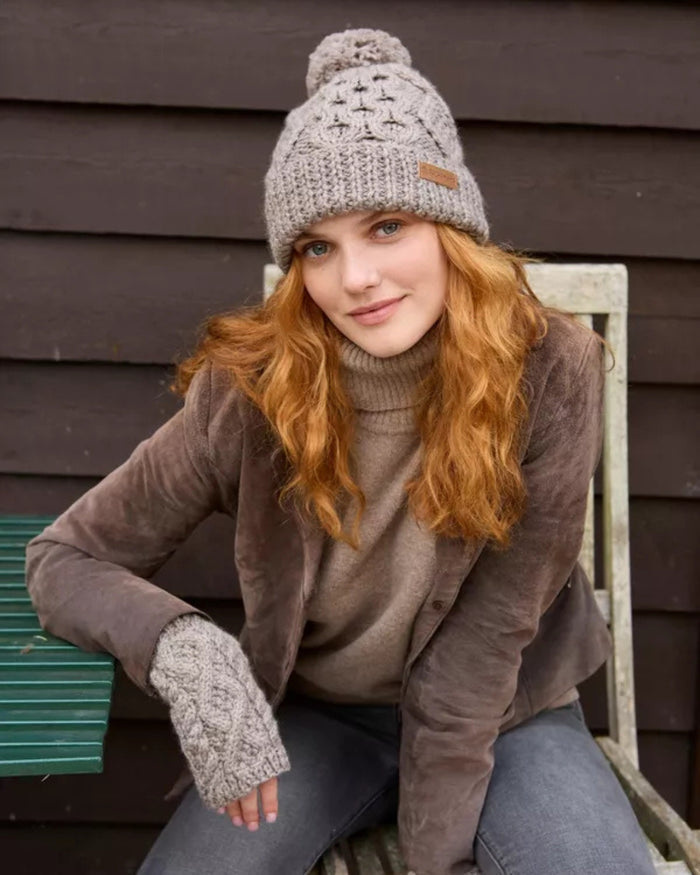 Mushroom Enniskerry Merino Bobble Beanie Pachamama