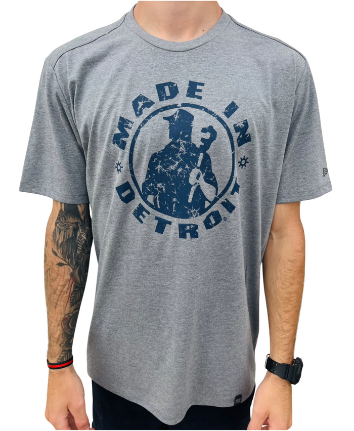 New Era MID Eco Grey w/ Navy Distressed Shirts
