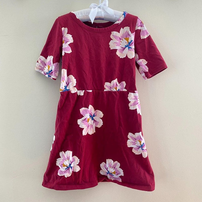 Old Navy Girls Burgundy Flower Dress XS (5T)