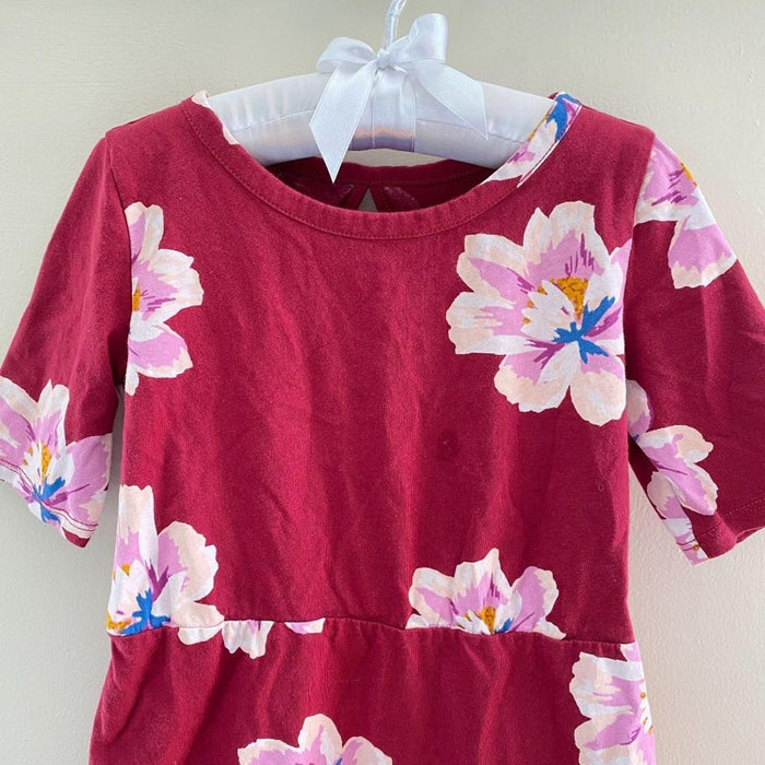 Old Navy Girls Burgundy Flower Dress XS (5T)