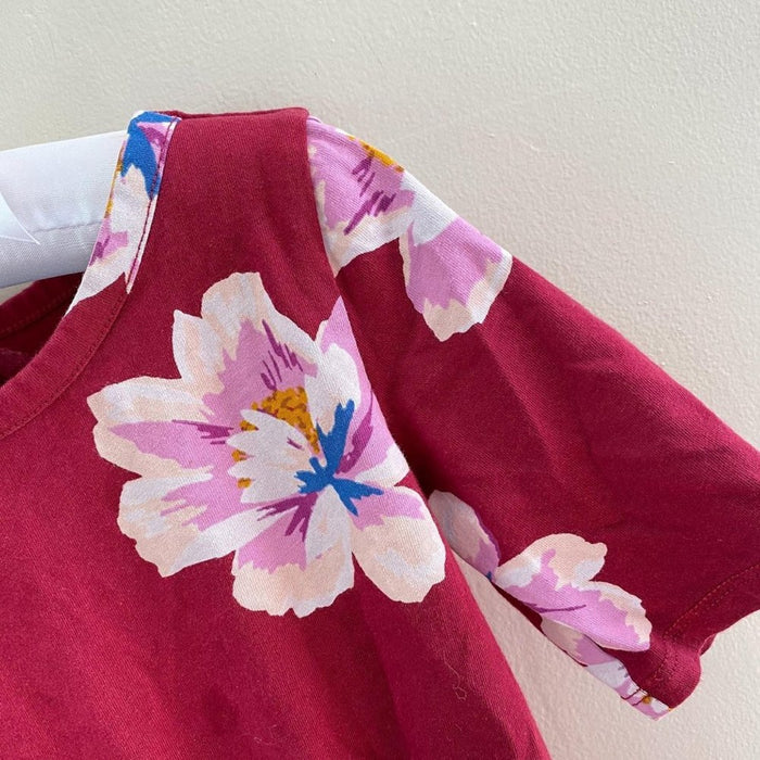 Old Navy Girls Burgundy Flower Dress XS (5T)