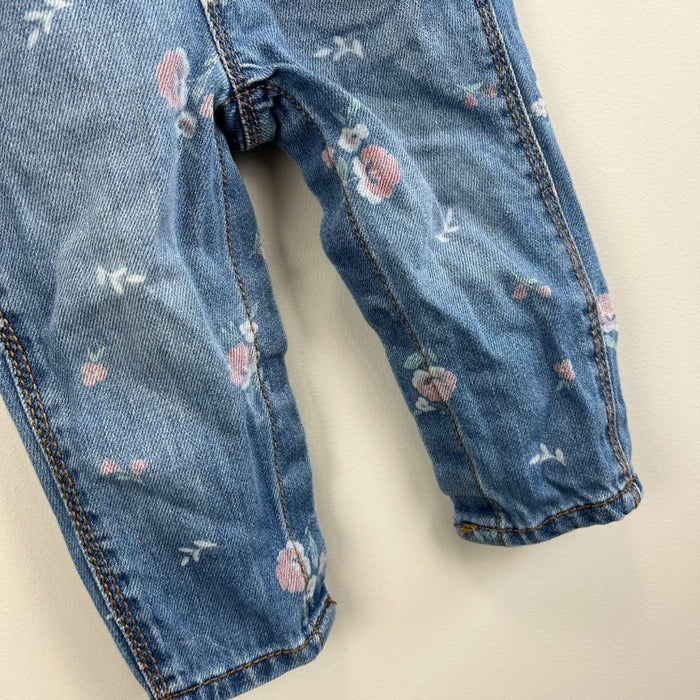 OshKosh B'gosh Blue Floral Overalls 6-9 Months