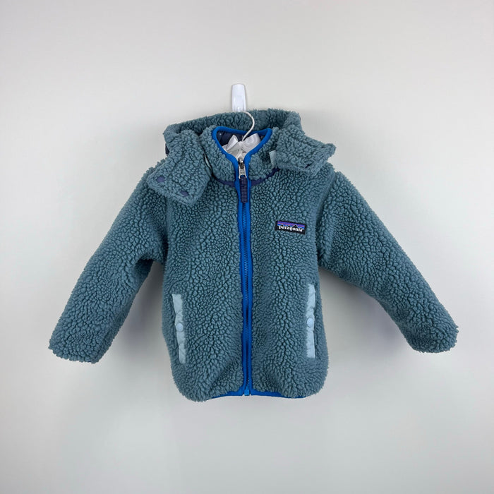 Patagonia Reversible Tribbles Hoody Jacket Blue Gray Stars 2T
