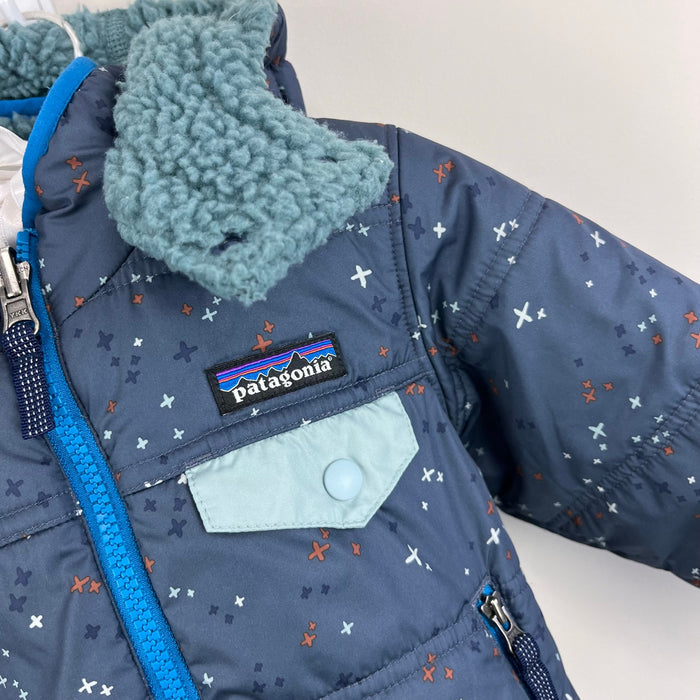 Patagonia Reversible Tribbles Hoody Jacket Blue Gray Stars 2T