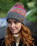 Pink Iona Roll Back Bobble Beanie Pachamama