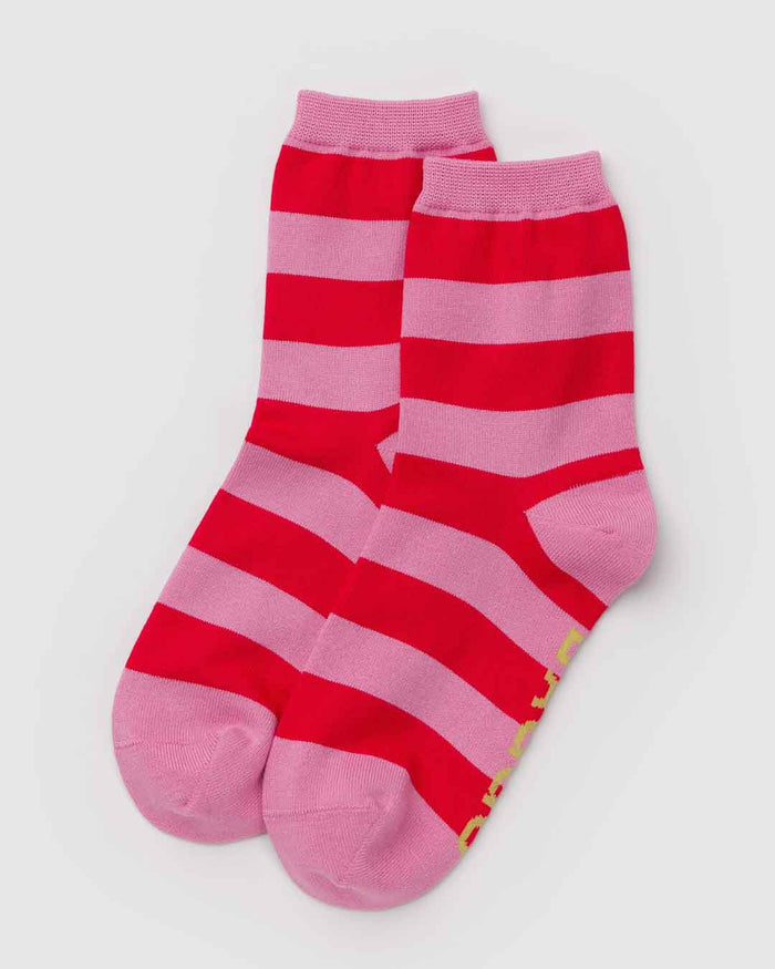 Pink Stripe Crew Sock | BAGGU | Crew Sock