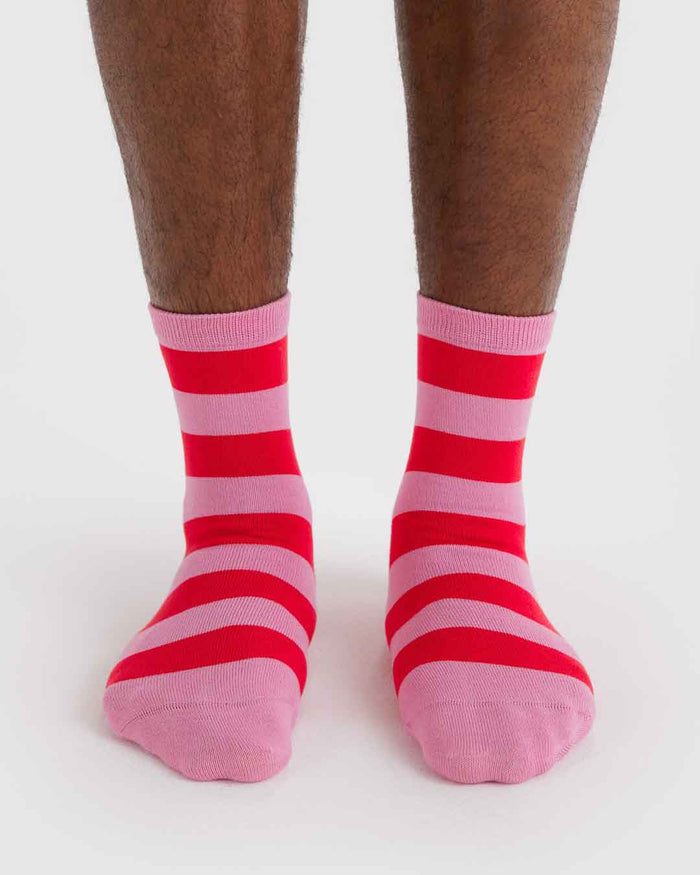 Pink Stripe Crew Sock | BAGGU | Crew Sock
