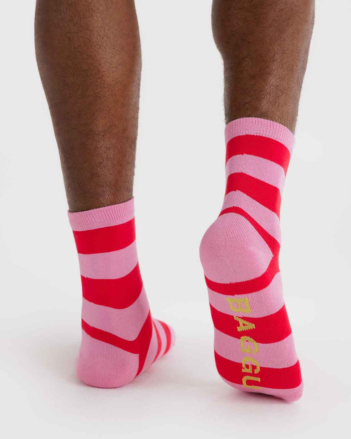 Pink Stripe Crew Sock | BAGGU | Crew Sock