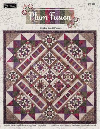 Plum Fusion - Pattern  - 108X108 - Wing And A Prayer - Checkers - Wp220