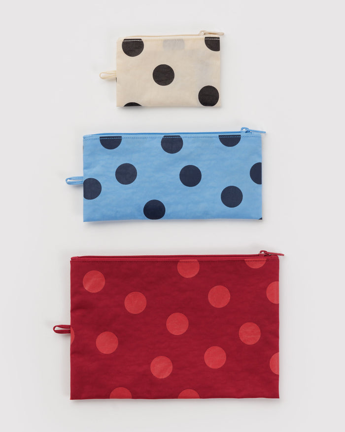 Polka Dot Mix Flat Pouch Set | BAGGU | Flat Pouch Set