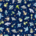QT Cuties 3 - Navy Aliens - QT Fabrics - 31858-N