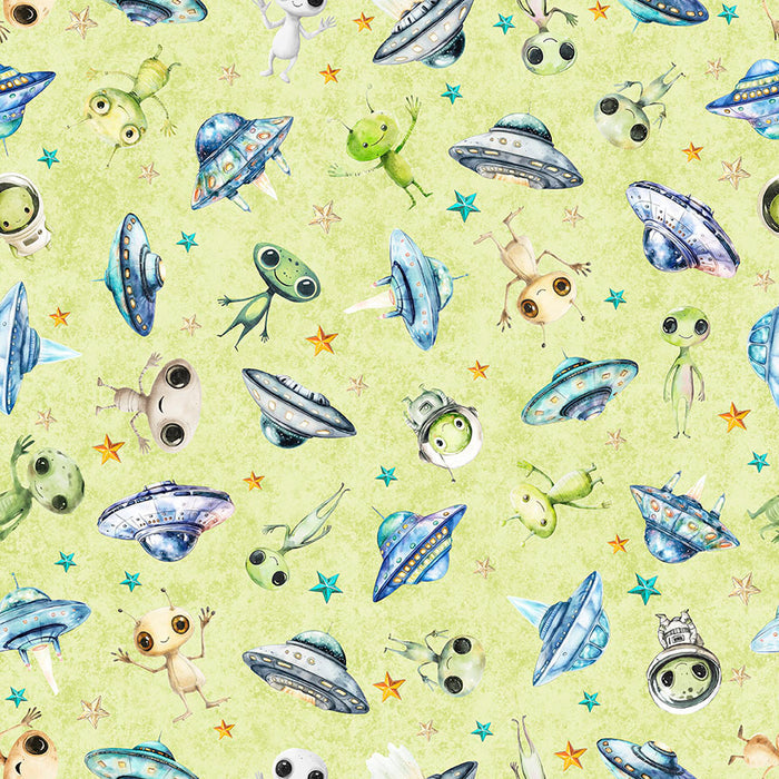 QT Cuties 3 -Green Aliens- QT Fabrics - 31858-H
