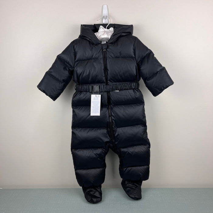 Ralph Lauren Water Repellent Down Snowsuit Black 9 Months NWT