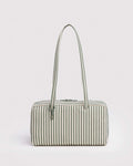 Sage Stripe Nylon Bowler Bag | BAGGU | Nylon Bowler Bag