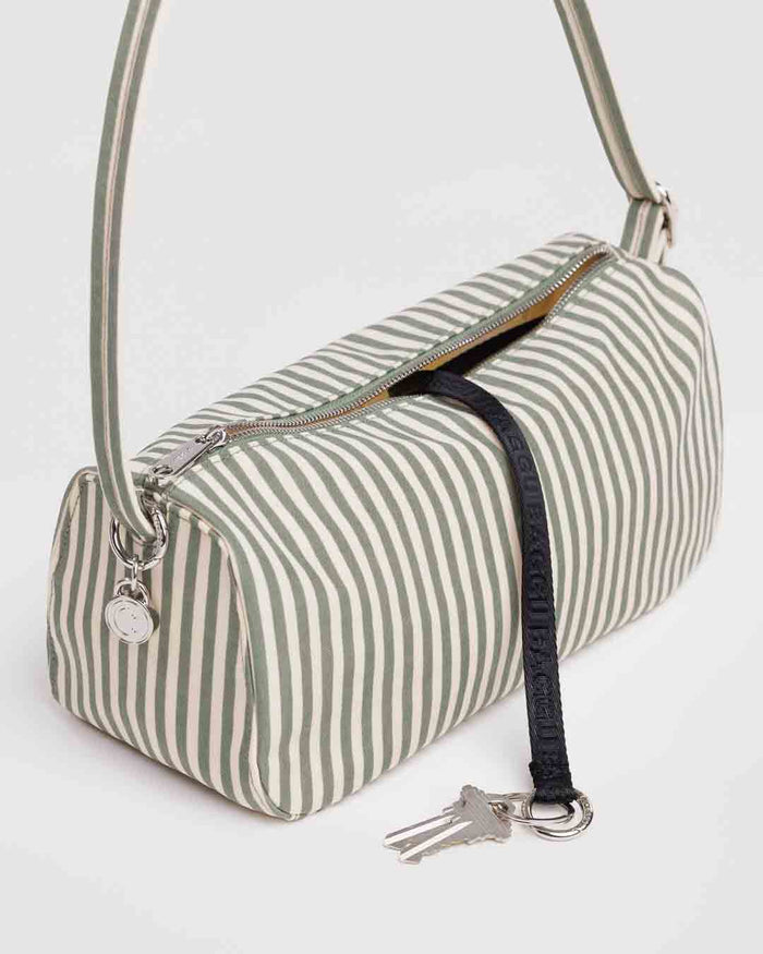 Sage Stripe Nylon Loaf Bag | BAGGU | Nylon Loaf Bag