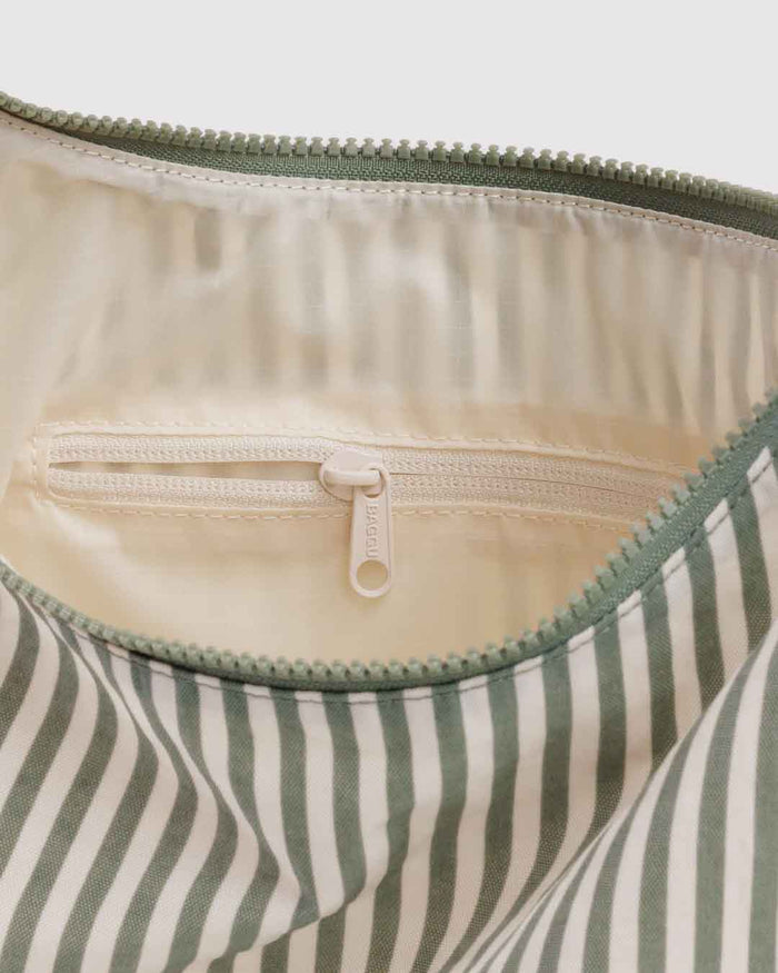 Sage Stripe Nylon Shoulder Bag | BAGGU | Nylon Shoulder Bag