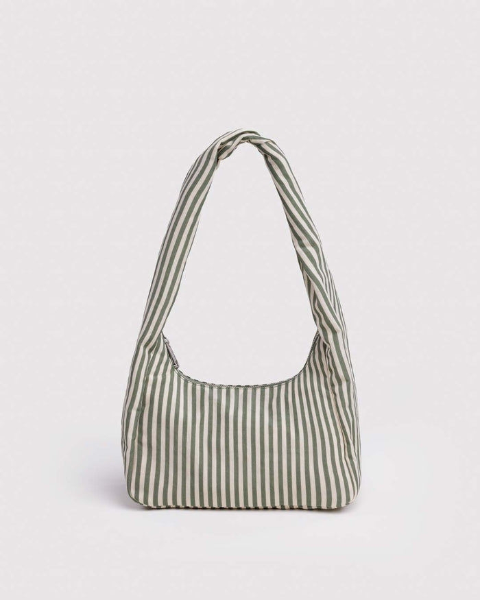 Sage Stripe Small Nylon Meringue Bag | BAGGU | Small Nylon Meringue Bag