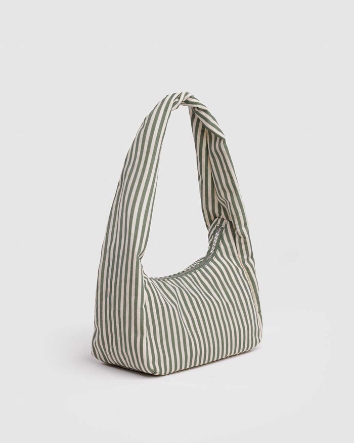 Sage Stripe Small Nylon Meringue Bag | BAGGU | Small Nylon Meringue Bag