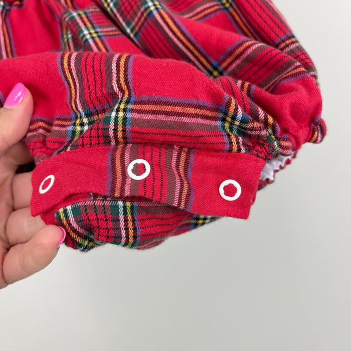 Sal & Pimenta Tartan Plaid Holiday Bubble Romper 3 Months NWT