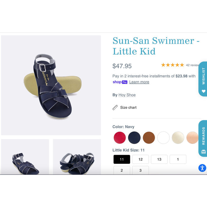 Salt Water Sandals by Hoy Sun-San Swimmer Navy 11