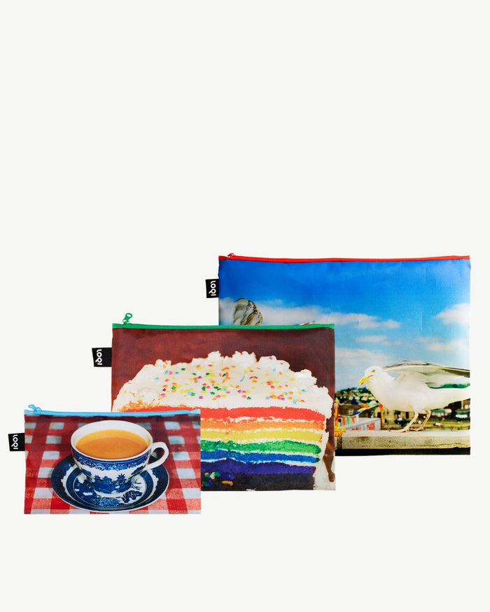Seagulls, Real Food and England by Martin Parr Recycled Zip Pockets | LOQI | Zip Pockets