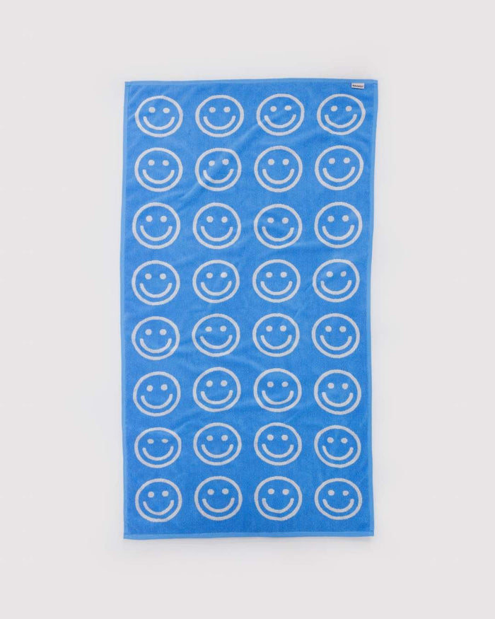 Sky Blue Happy Bath Towel | BAGGU | Bath Towel