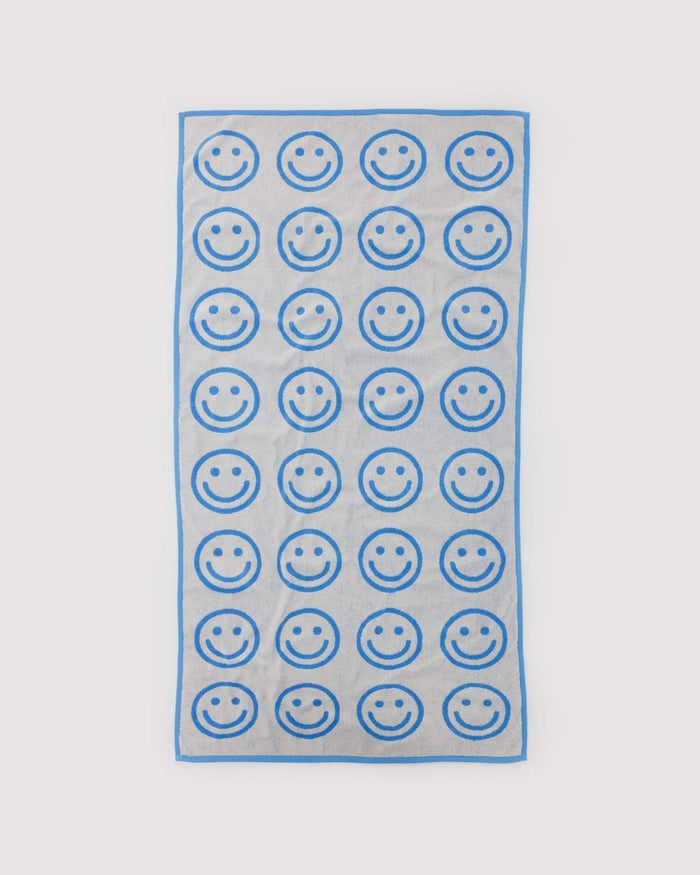 Sky Blue Happy Bath Towel | BAGGU | Bath Towel