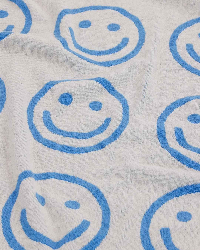 Sky Blue Happy Bath Towel | BAGGU | Bath Towel