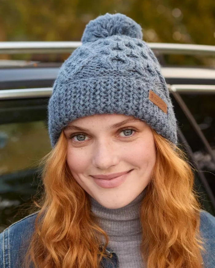 Slate Blue Enniskerry Merino Bobble Beanie Pachamama