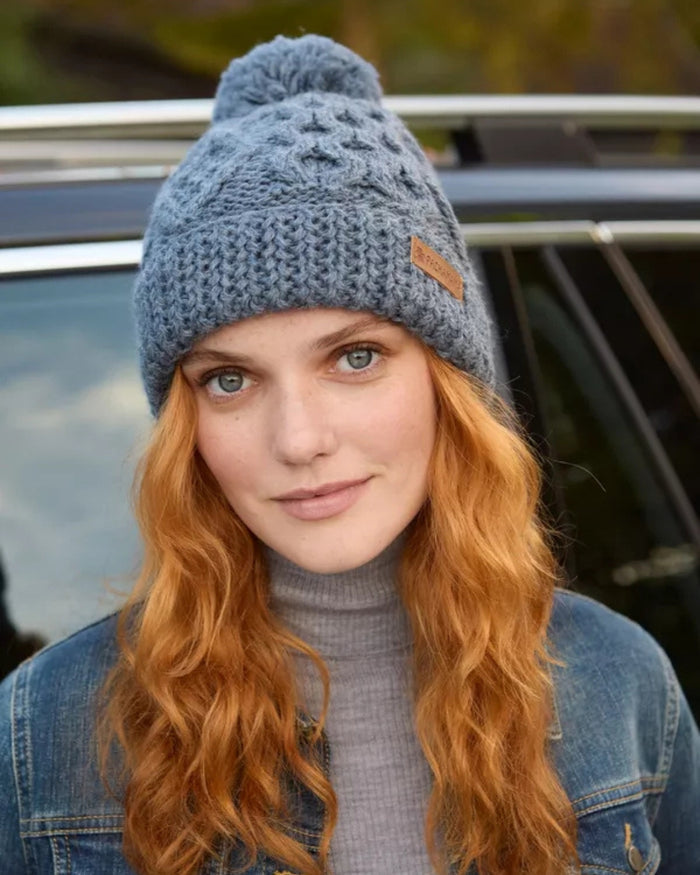 Slate Blue Enniskerry Merino Bobble Beanie Pachamama