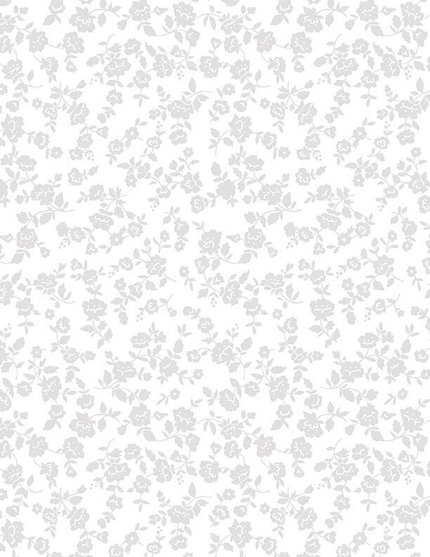 Small Floral - White on White - Wilmington Prints - 39199-100