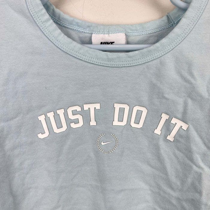 Nike Sportswear Just Do It Short Sleeve Crop Blue T-Shirt L