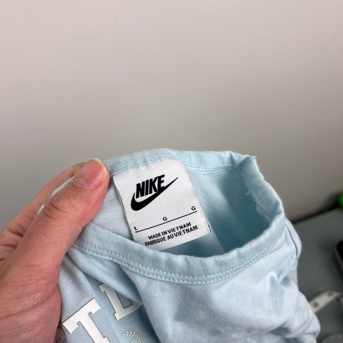 Nike Sportswear Just Do It Short Sleeve Crop Blue T-Shirt L