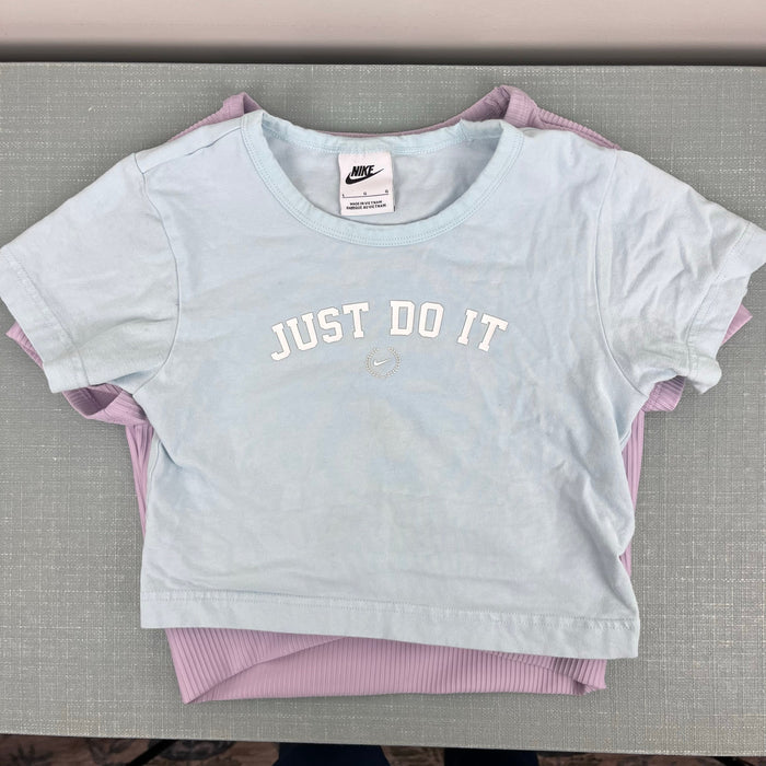 Nike Sportswear Just Do It Short Sleeve Crop Blue T-Shirt L