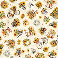 Sunflower Serenade - Sunflowers & Bikes - QT Fabrics - 31803-E