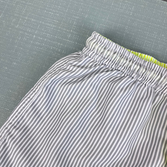 Sunuva Boys Gray & White Striped Swim Trunks 5-6