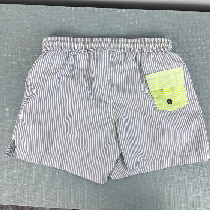 Sunuva Boys Gray & White Striped Swim Trunks 5-6