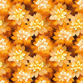 Swan Song - Orange Lotus Flowers - QT Fabrics