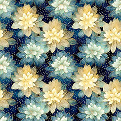 Swan Song- Lotus Flowers - QT Fabrics