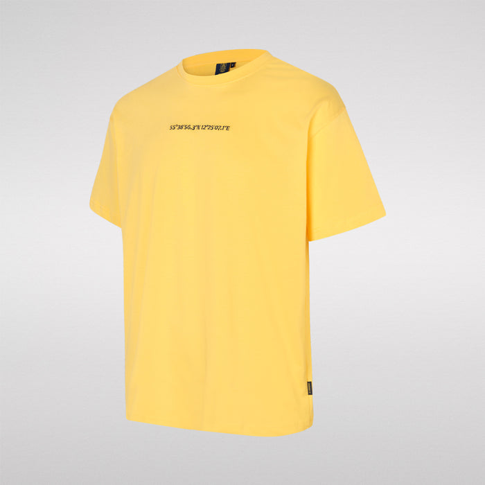 T-shirt - Gul med Stadion/Koordinater