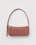 Tan Houndstooth Nylon Pochette | BAGGU | Nylon Pochette