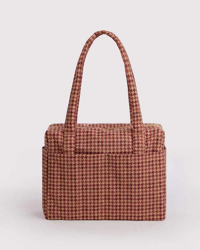 Tan Houndstooth Small Cloud Carry-On | BAGGU | Small Cloud Carry-On