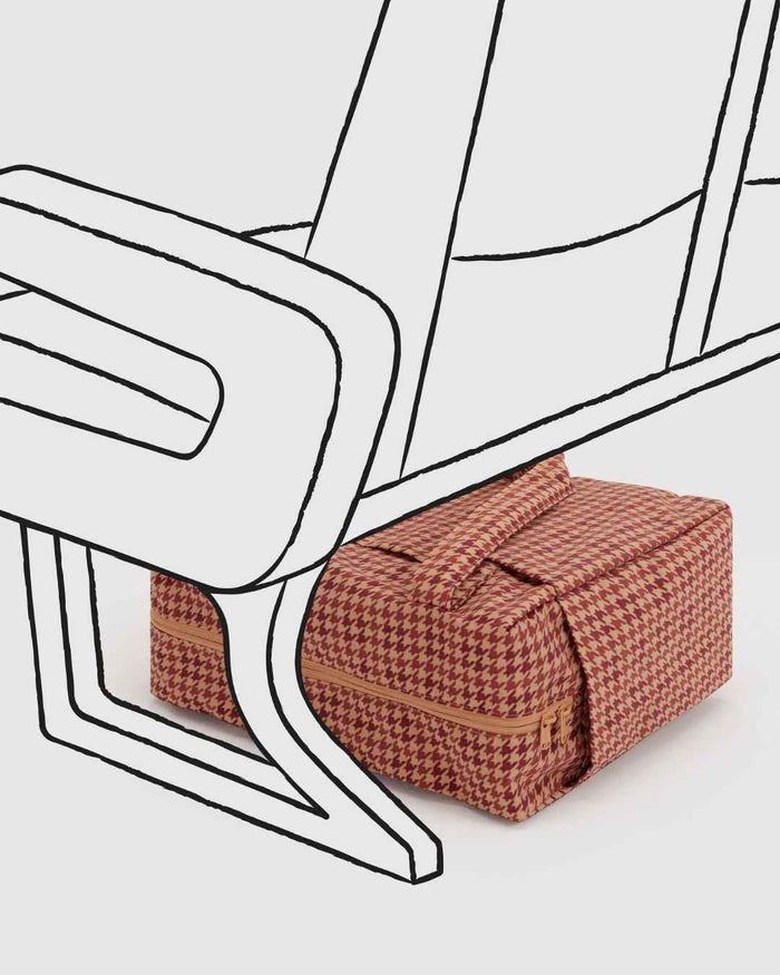 Tan Houndstooth Small Cloud Carry-On | BAGGU | Small Cloud Carry-On