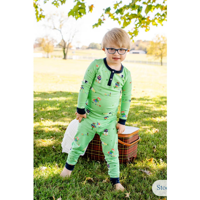 TBBC Sutton's Sweet Dream Pajamas Set Hart's Croquet Soiree with Nantucket Navy 7