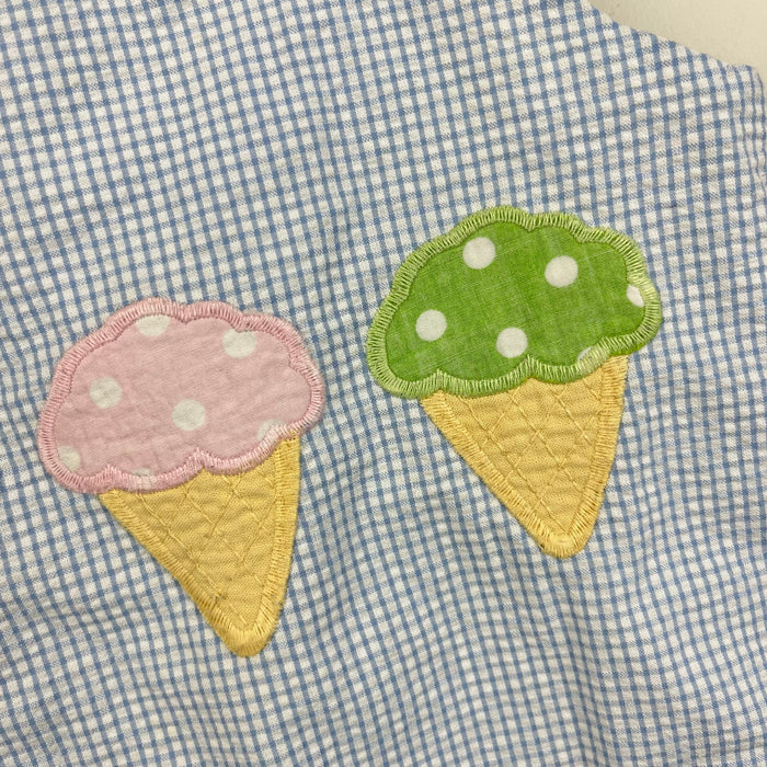 The Bailey Boys Blue Gingham Applique Ice Cream Dress 4T USA
