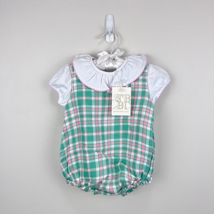 The Beaufort Bonnet Company Brooksy Bubble Set Putney Plaid 6-12 Months NWT