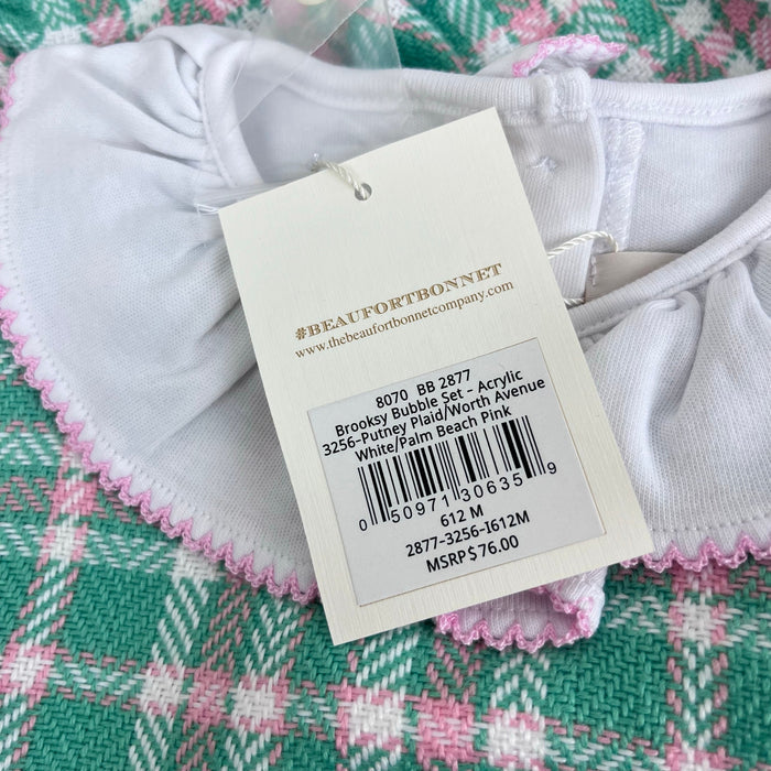 The Beaufort Bonnet Company Brooksy Bubble Set Putney Plaid 6-12 Months NWT